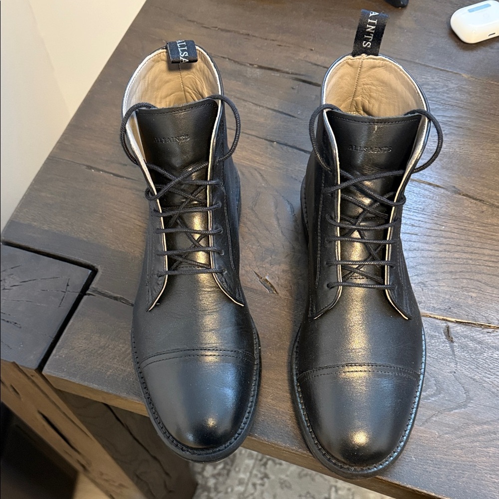All Saints 9 Black lace up Boots for Men black